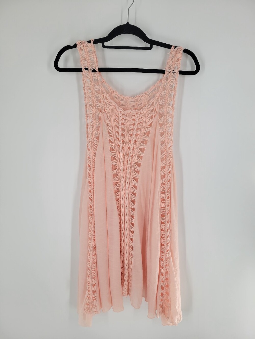 Boho Crochet Detail Sleeveless Cover Up Size S M